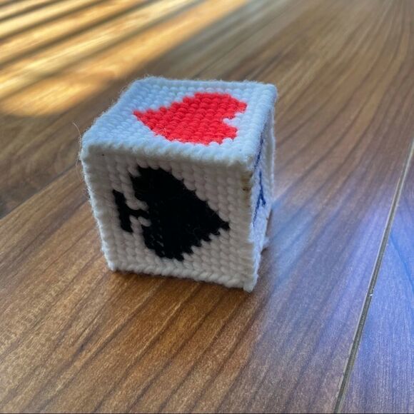 Hand Stitched Vintage Card Game Die - Picture 2 of 3